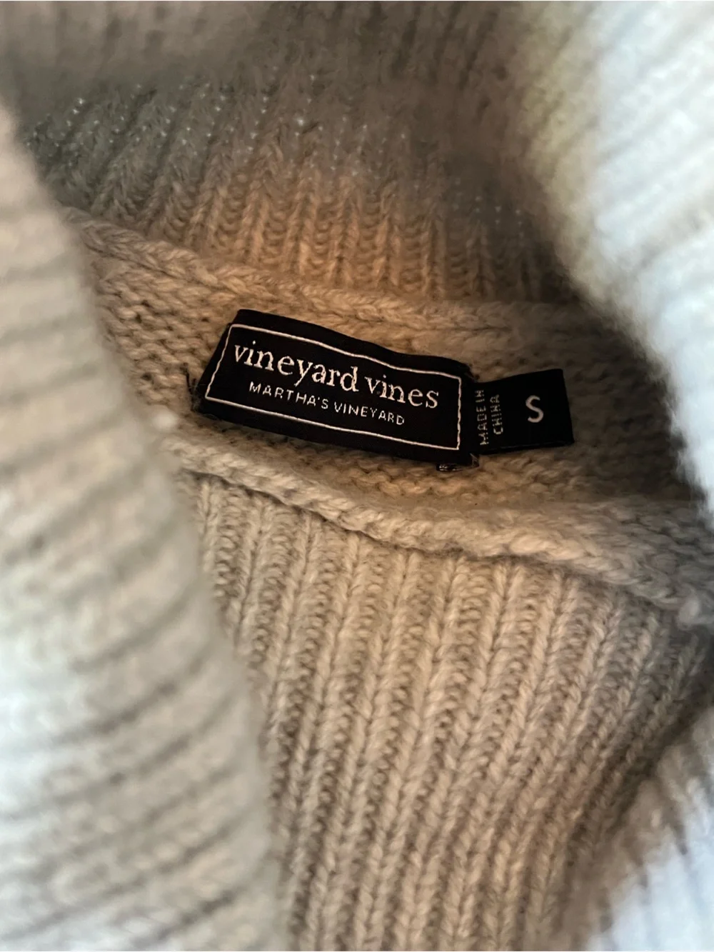 Vineyard Vines Fair Isle Turtleneck Sweater in Gray and Cream